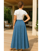 ValenciaLine™ Denim Maxi Skirt — Sculpt Your Curves and Own Every Room with Effortless Grace