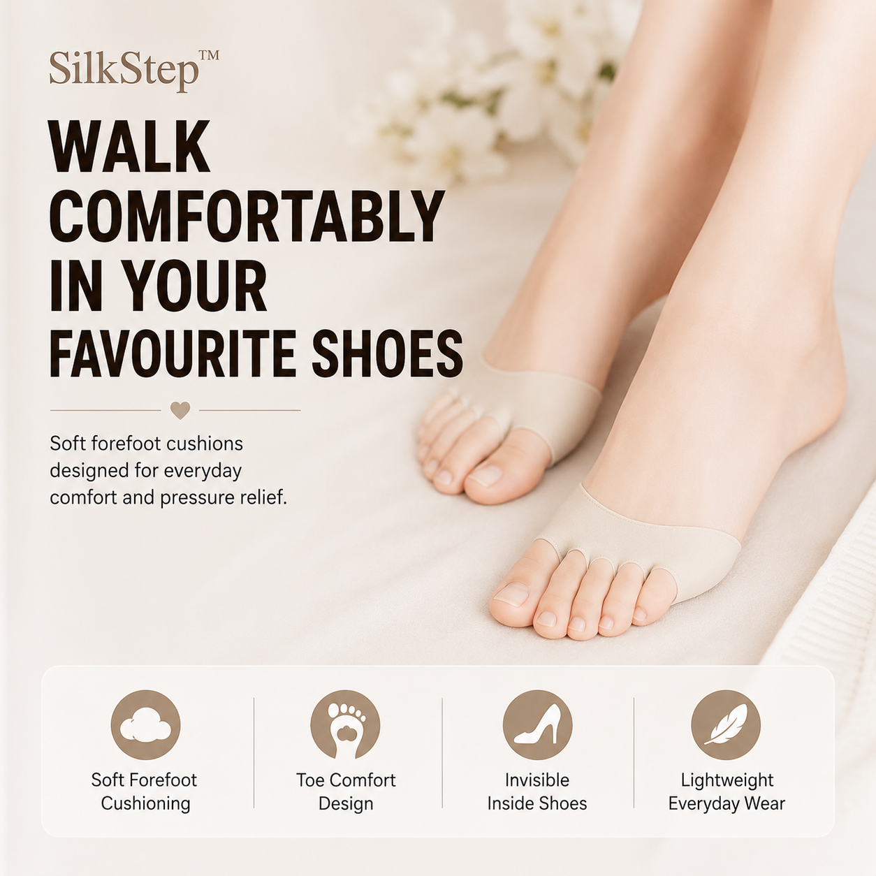 SilkStep™ Insoles — Step Pain-Free and Feel Like You’re Walking on Clouds All Day (1+1 FREE TODAY!)