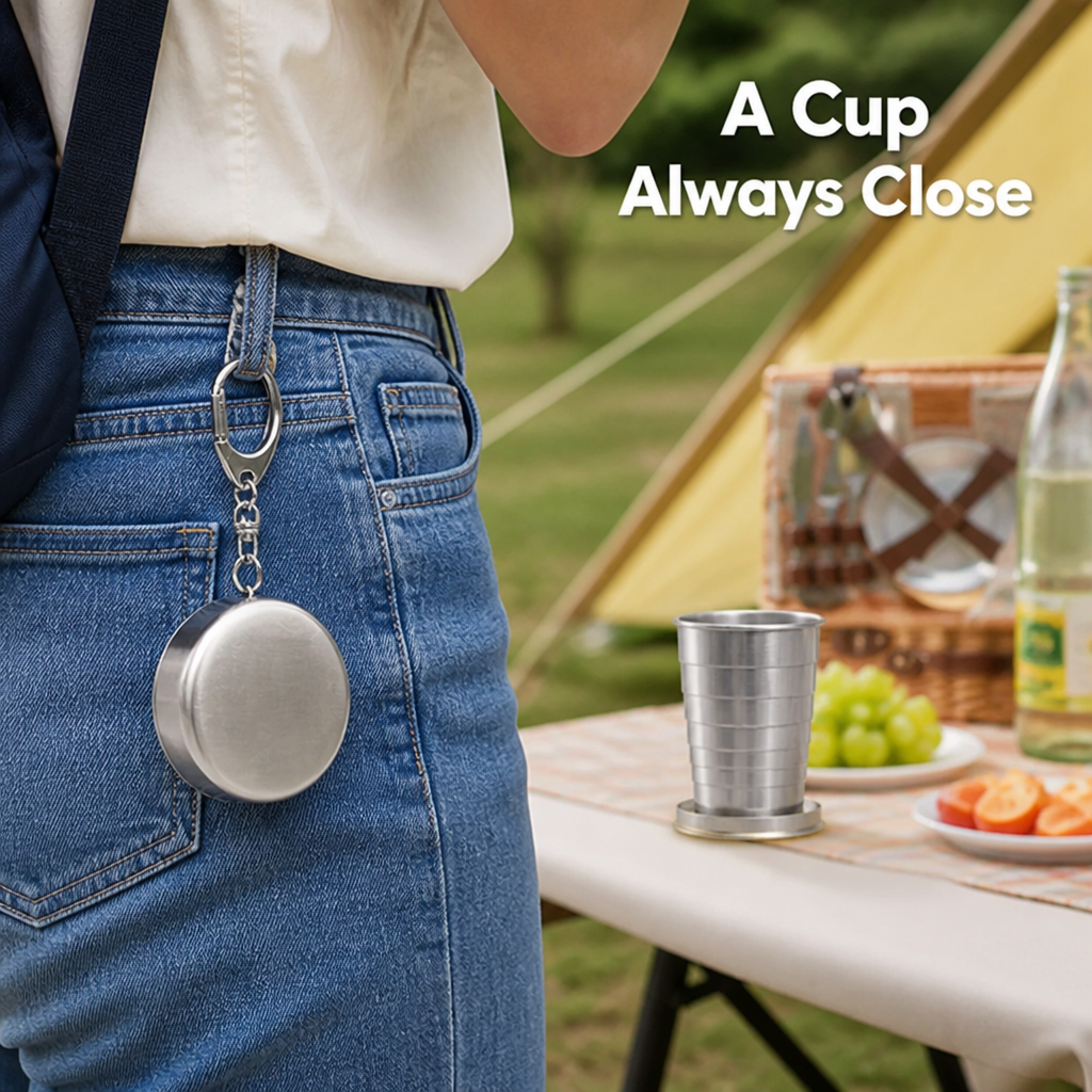 PocketSip™ — Keep a reusable cup close, without the bulk wherever you go.