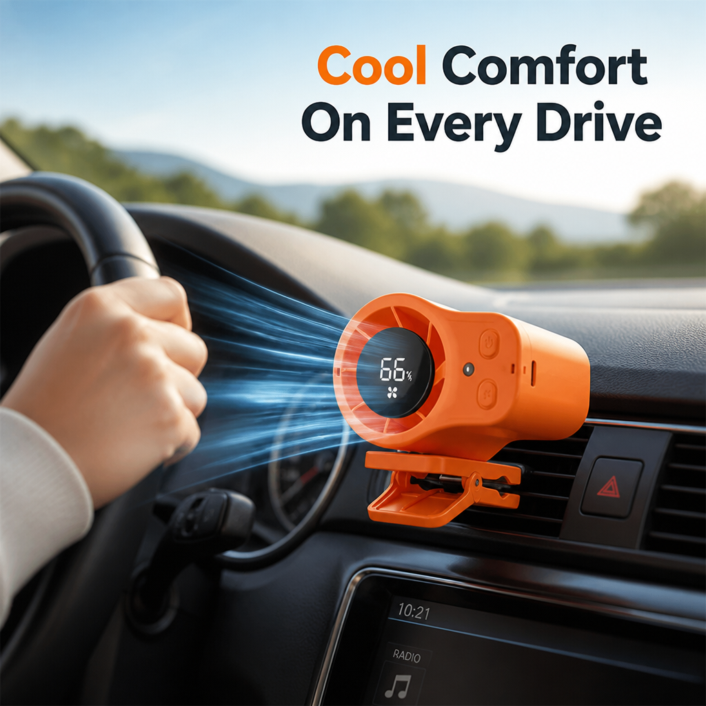 Brezzlo™ — Stay Cool on Every Drive With a Quiet, Hands-Free Breeze