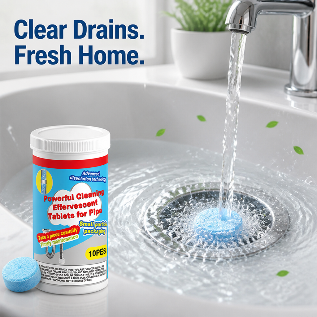 ClariFlow™ Effervescent Tablets — Effortless Fizzing Power That Clears Clogs and Refreshes Your Home Instantly