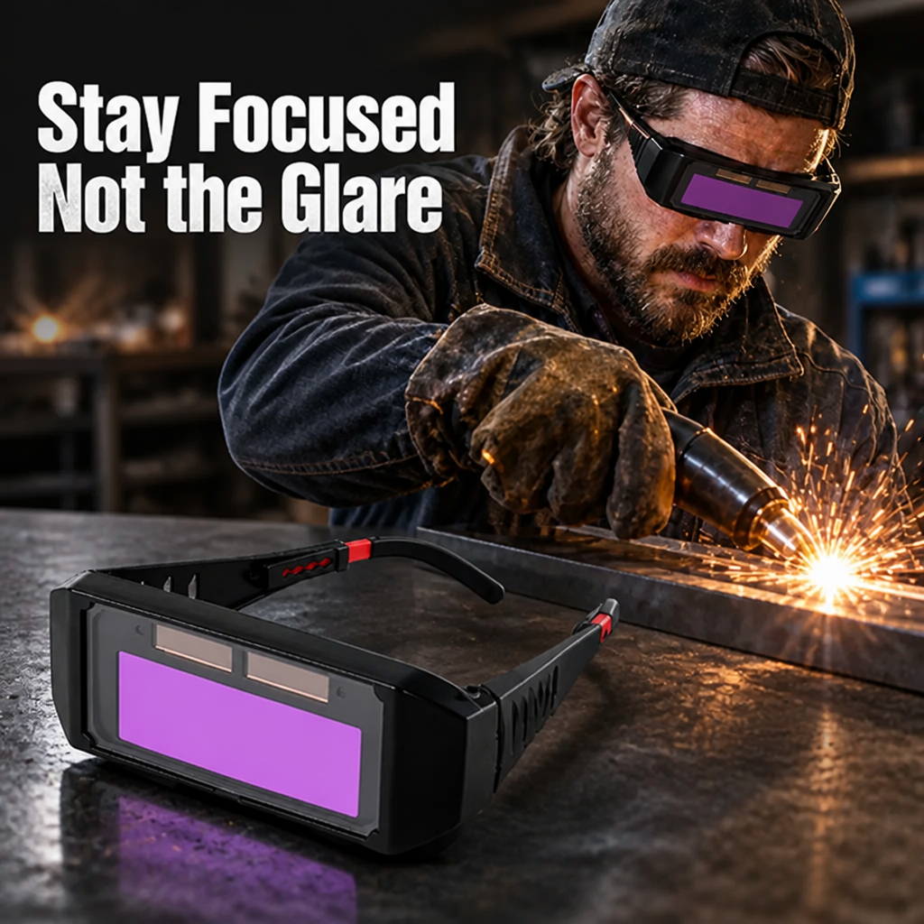 ArcEase™ auto-darkening glasses — Stay focused on every detail, not the glare