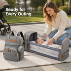 NurtureNest™ — Feel ready for every outing with baby’s essentials, bed, and changing mat in one bag