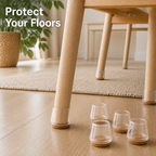 SilkStride™ Clear Silicone Furniture Leg Caps — Protect Floors Instantly While Gliding Smoothly Without a Sound