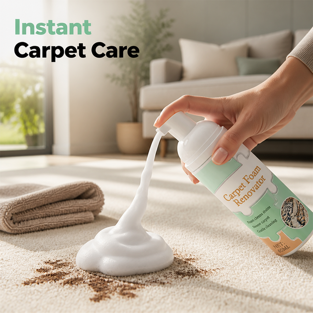 PureMist Foam™ — Instantly Revive Your Carpets with Dry, Deep-Clean Freshness