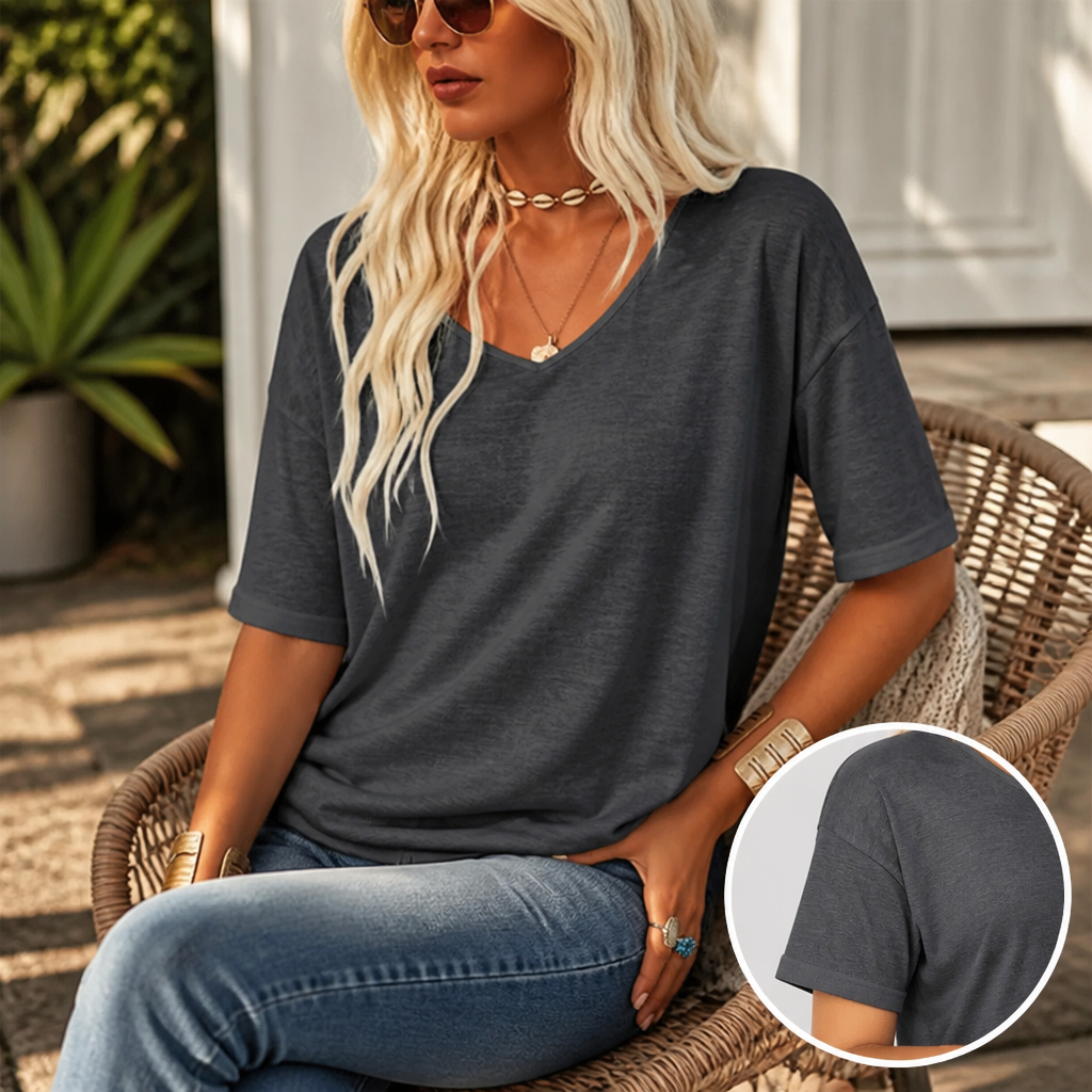 LumaLuxe™ Petal Sleeve Stretch Jersey Tee — Feel Stunningly Comfortable and Confident All Day Long