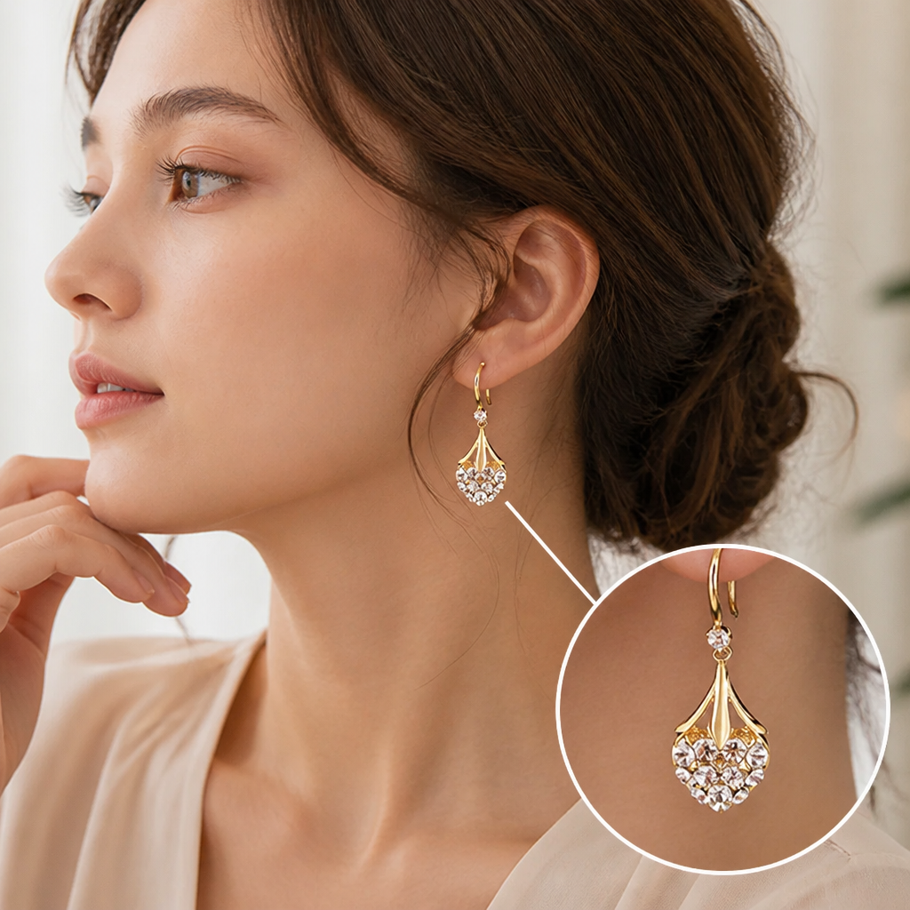 RadiantAura™ Diamond Heart Earrings — Ignite Endless Sparkle and Captivate Every Room
