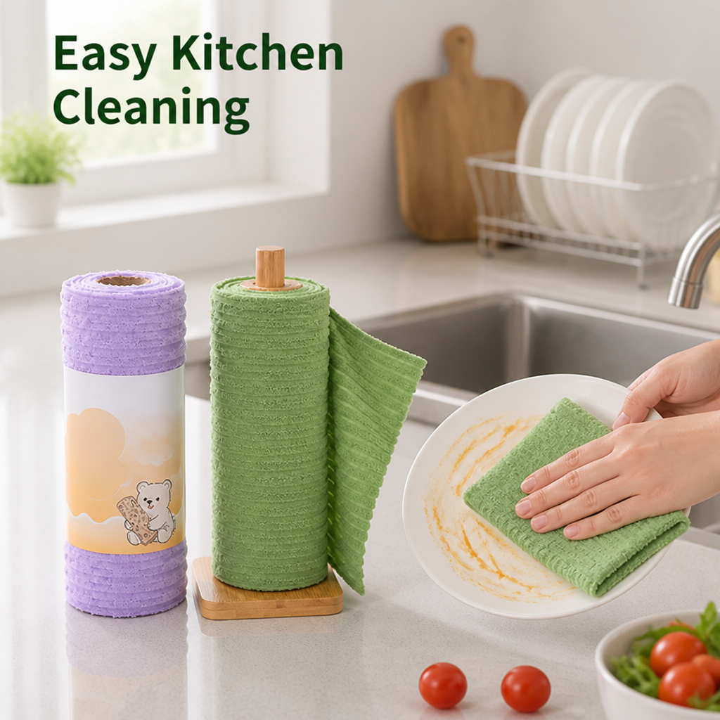 MiraClean™ Tearable Cleaning Cloth Roll — Cut Through Messes Fast and Enjoy a Sparkling, Stress-Free Home