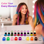 12-Color Temporary Hair Chalk Set from VivaBurst™ — Unleash Electric Looks That Fade When You Say Goodbye