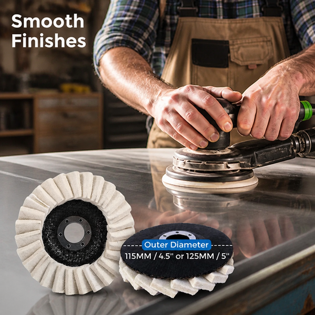 GlideLux™ Wool Felt Flap Polishing Disc — Unleash Flawless Shine and Effortless Control Every Time
