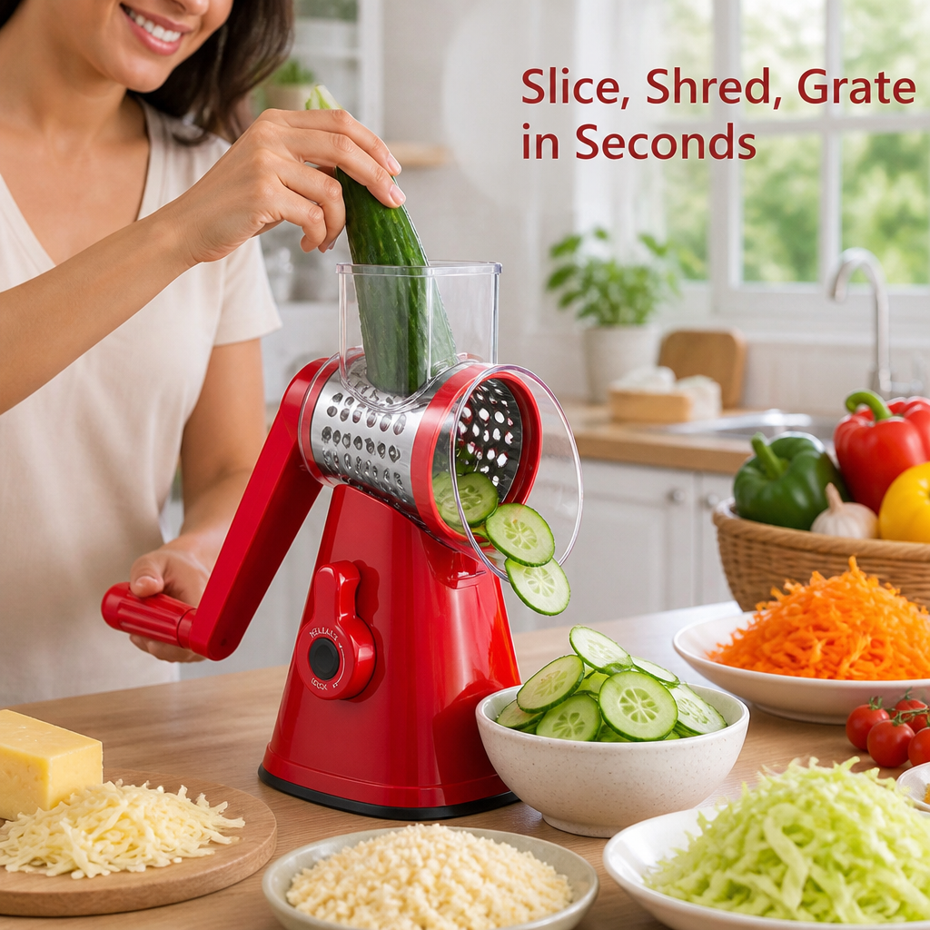 SwiftSlice™ — Slice, Shred, and Grate Faster for Effortless Kitchen Triumphs