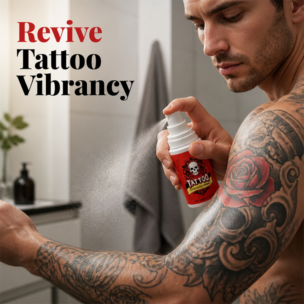 InkRadiance™ Tattoo Renewal Mist — Ignite Your Ink with Instant, Vibrant Life and All-Day Hydration