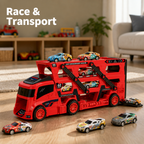 TurboTrail™ Racer & Hauler — Ignite Your Child’s Imagination with Nonstop Racing Thrills and Perfectly Organized Play
