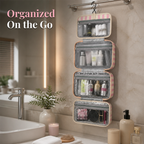LumaTote™ Striped Hanging Toiletry Bag — Stay Effortlessly Organized and Travel Calm, Confident, and Spill-Free