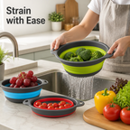 SwiftNest™ 3-Piece Collapsible Colander Set — Instantly Clear Your Counters and Cook with Complete Control