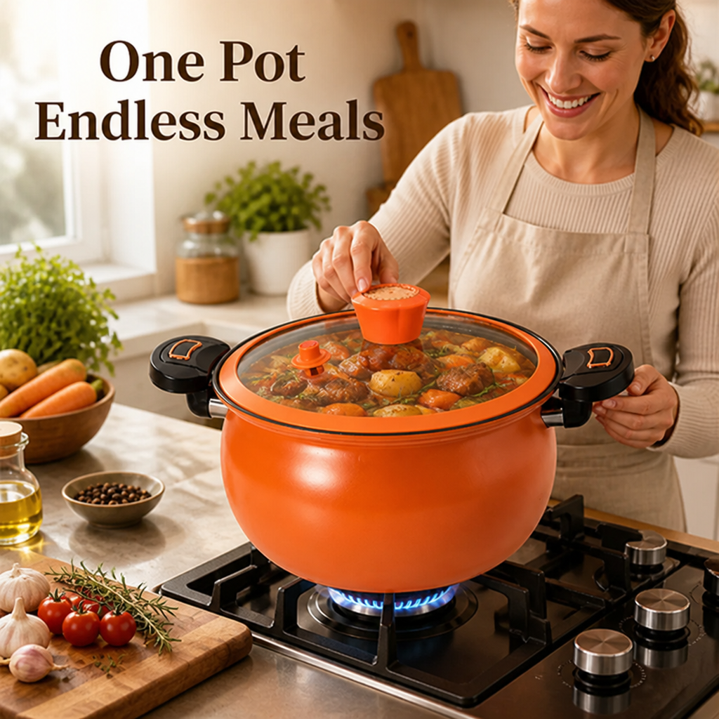VitaliCore™ 8L Enamel Soup Pot — Unlock Flavor-Filled Feasts in Record Time