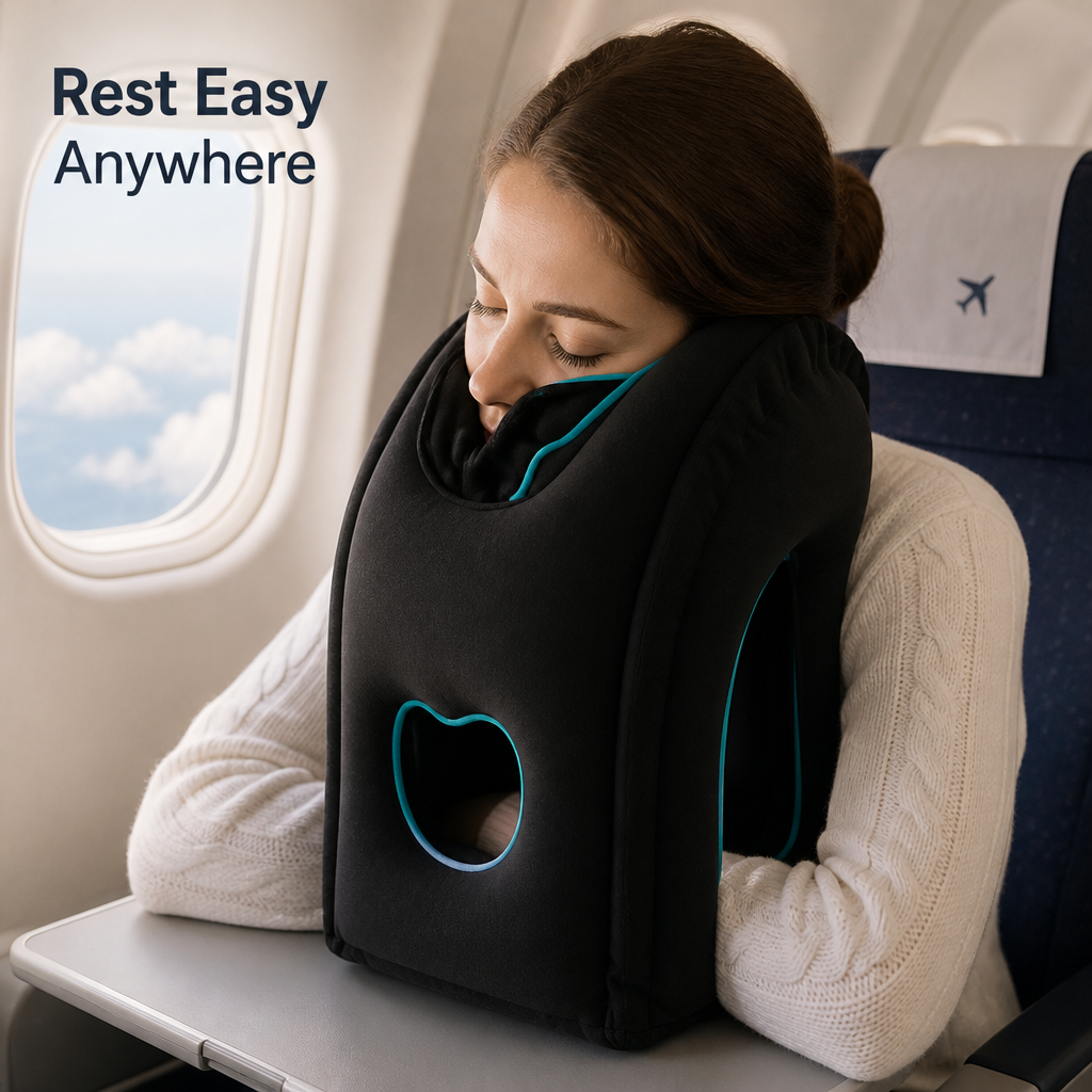 HaloNest™ — Travel Comfort That Erases Neck Pain and Refreshes You Instantly