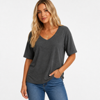 LumaLuxe™ Petal Sleeve Stretch Jersey Tee — Feel Stunningly Comfortable and Confident All Day Long