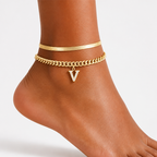 LumeaCharm™ Gold Initial Anklets — Wear Your Unique Story with Effortless Grace