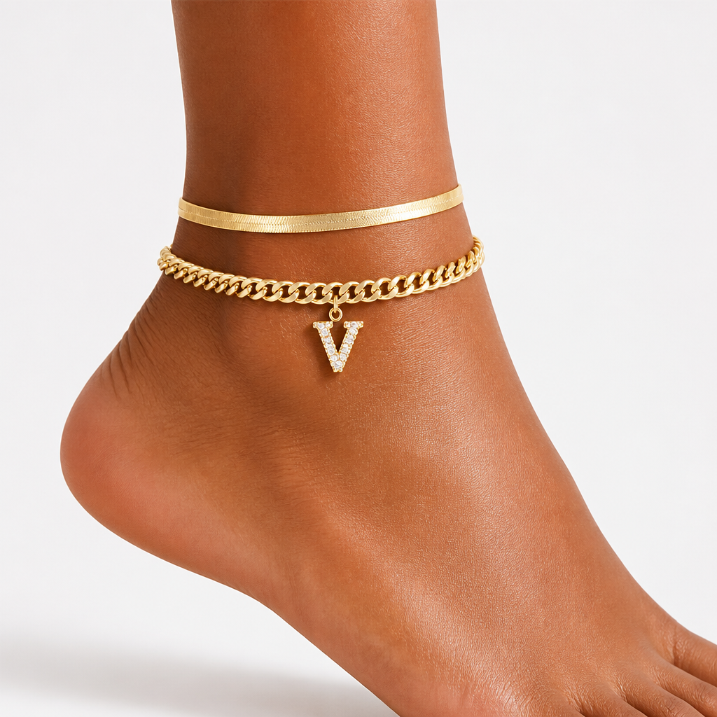 LumeaCharm™ Gold Initial Anklets — Wear Your Unique Story with Effortless Grace