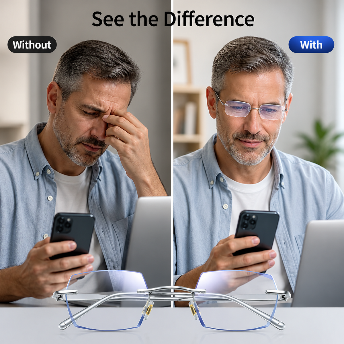VeriVista™ ColorShift Reading Glasses — Effortless Focus and Stylish Eye Protection All Day Long