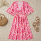 LumaLace™ V-Neck Printed Dress — Turn Heads Instantly with Effortless Comfort and Flawless Fit