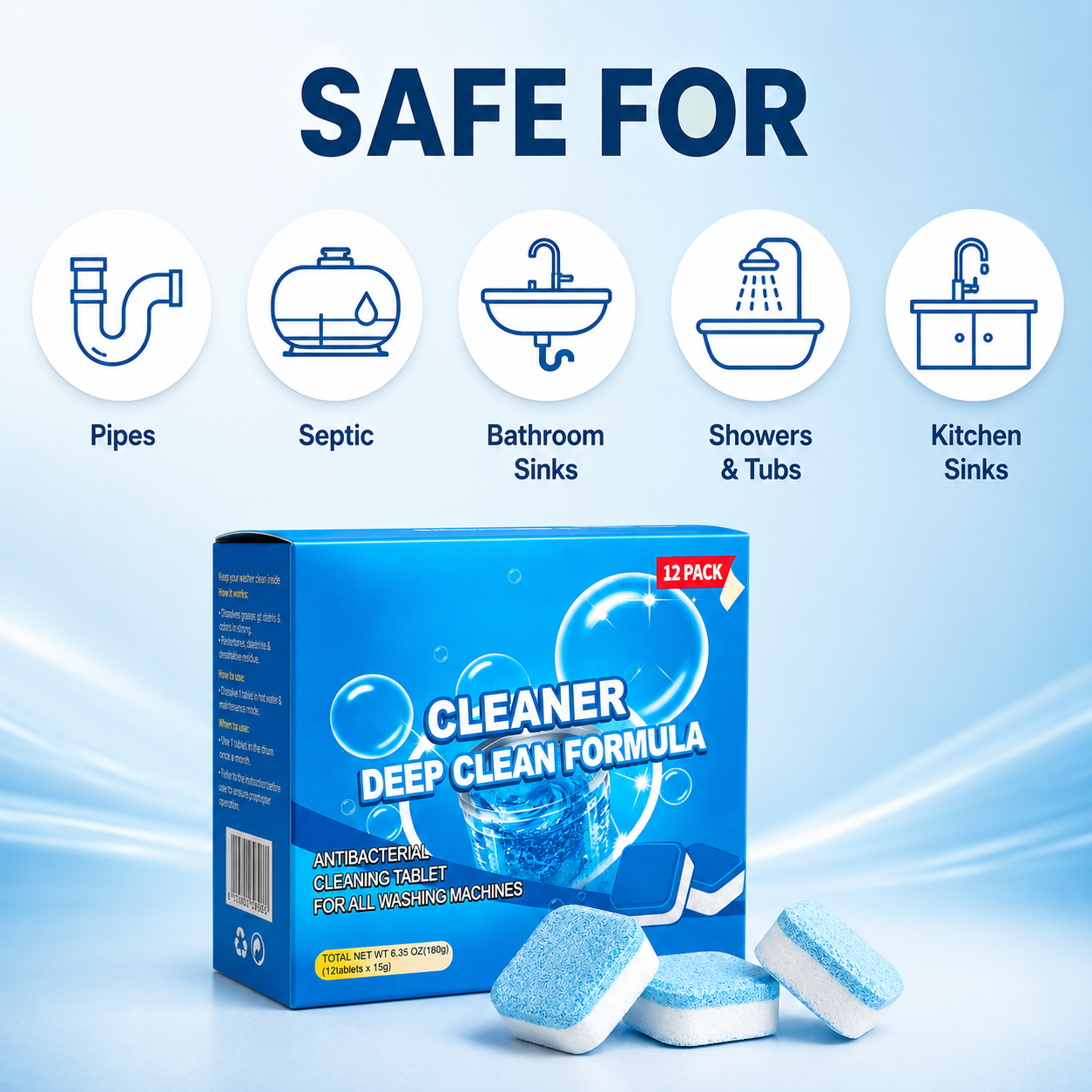 FlowFreez™ Drain Rescue Tablets — End Drain Hassles and Enjoy Year-Round Freshness with Zero Effort