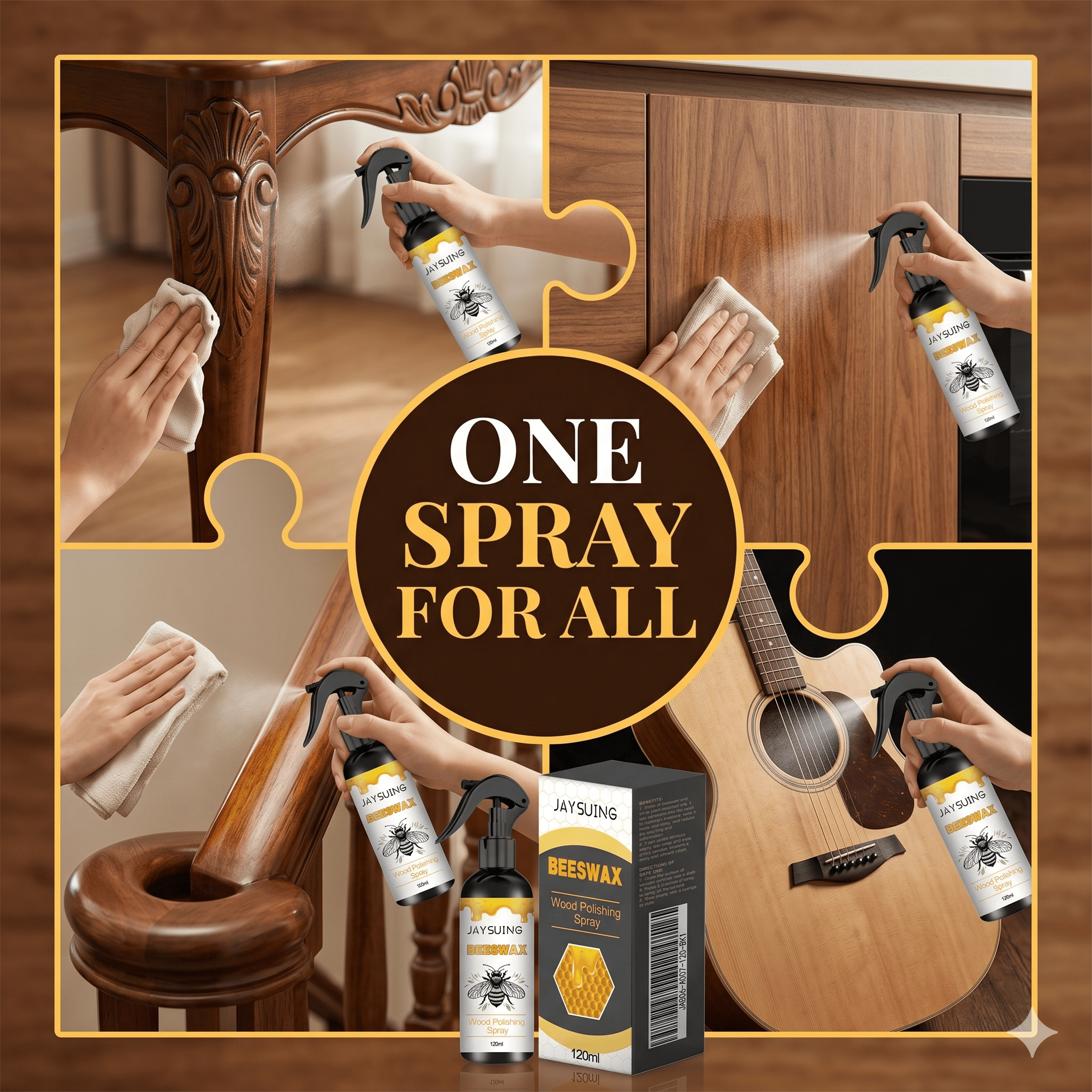 Luxerra™ Wood Glow Spray — Instantly Revive and Protect Your Wood’s Natural Beauty Without Effort