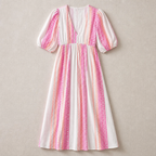 LumaLace™ V-Neck Printed Dress — Turn Heads Instantly with Effortless Comfort and Flawless Fit