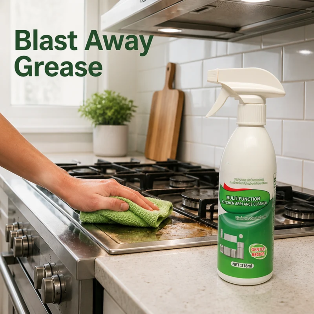 FlareCleanse™ — Blast Away Grease and Reveal Your Kitchen’s True Shine