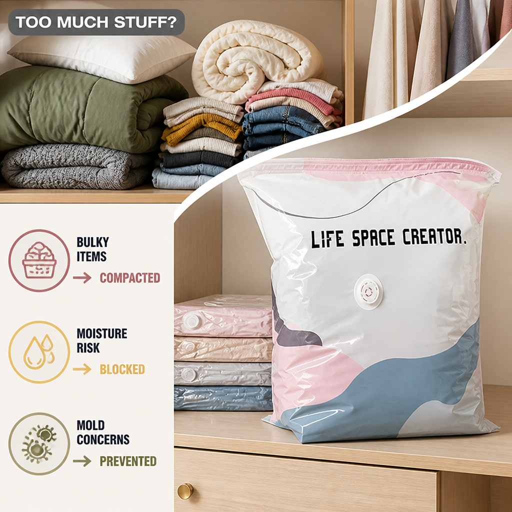 SpaceNest™ — Instantly Crush Clutter and Reclaim Your Freedom (No-Pump included)