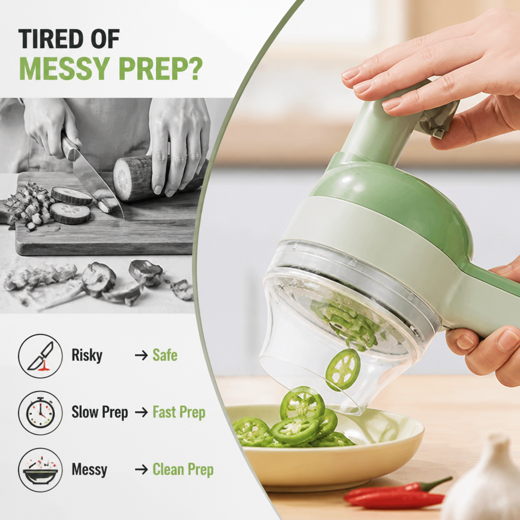 SwiftSlice™ 4-in-1 Vegetable Cutter — Cut, Cook, and Clean Faster to Reclaim Your Kitchen Joy