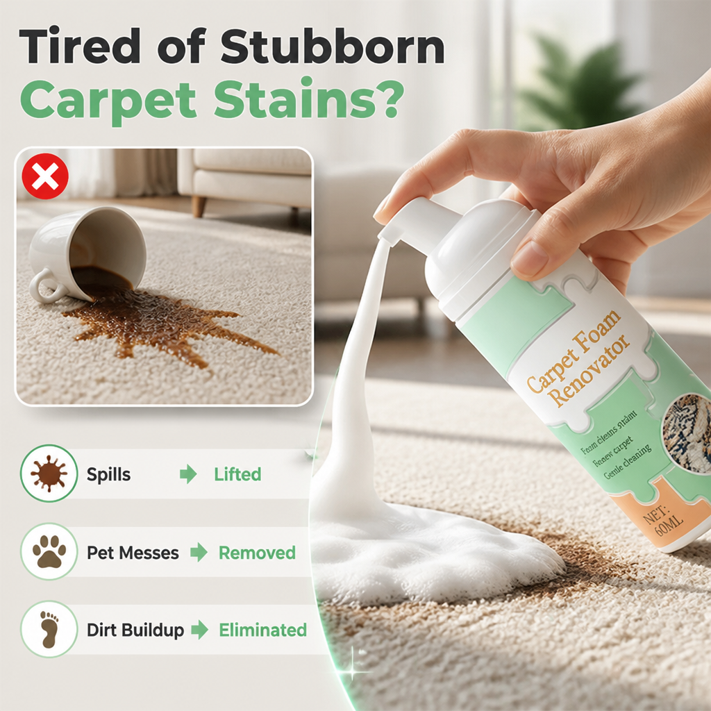 PureMist Foam™ — Instantly Revive Your Carpets with Dry, Deep-Clean Freshness