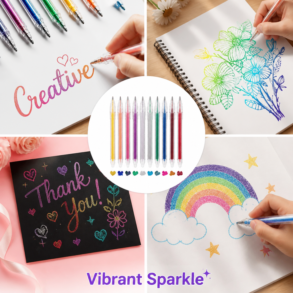 Prismara™ Glitter Gel Pens — Unleash Stunning, Smudge-Proof Sparkle That Ignites Your Imagination