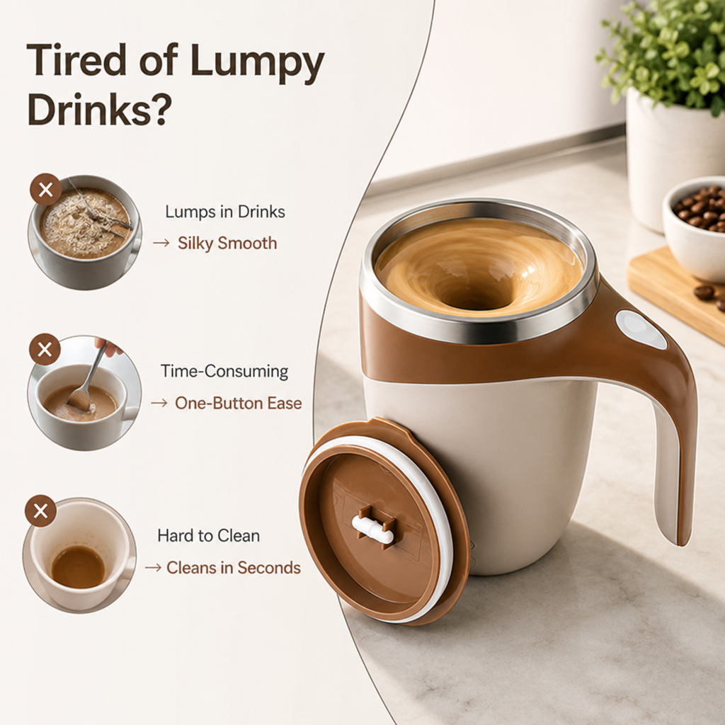 Stirvello™ — Sip Perfectly Smooth Drinks Instantly, No Stirring Needed