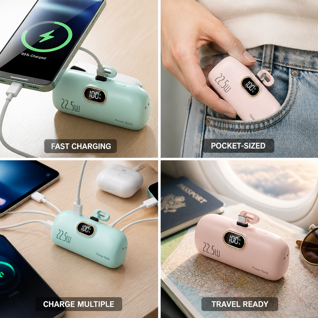 VoltEdge™ 5000mAh Mini Power Bank — Turbo Charge Your Freedom and Never Miss a Moment