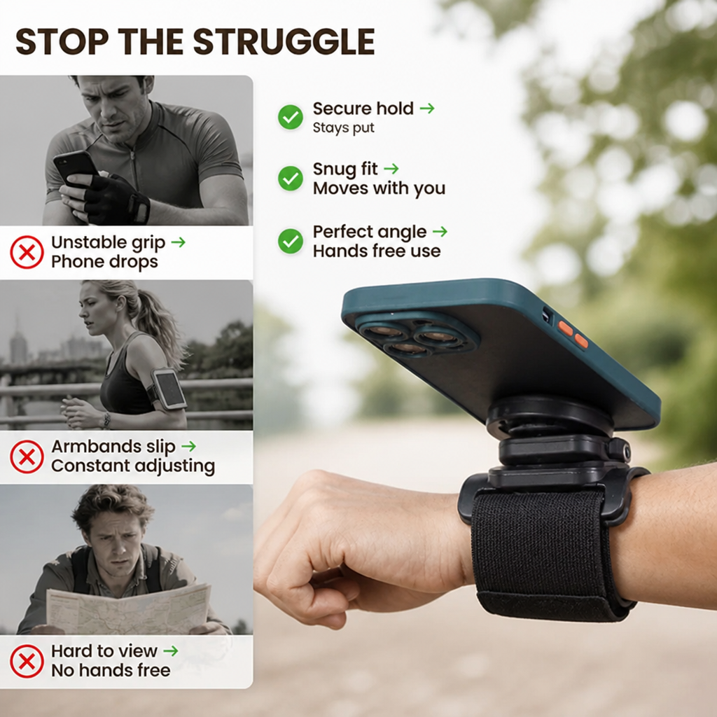 FlexHalo™ 360° Rotatable Phone Holder — Stay Unshakably Connected and Hands-Free All Day Long