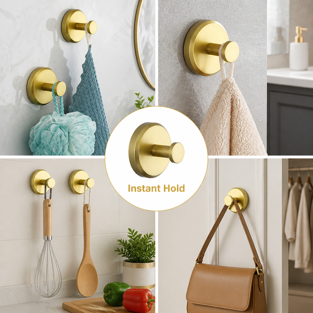 LumoHold™ Stainless Steel Suction Hooks — Instantly Transform Chaos into Pristine, Clutter-Free Bliss