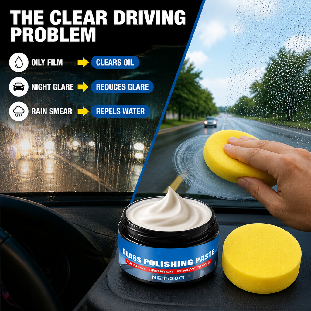VistaPure™ Glass Clarity Paste — Drive Confidently with Crystal-Clear, Glare-Free Glass Every Time