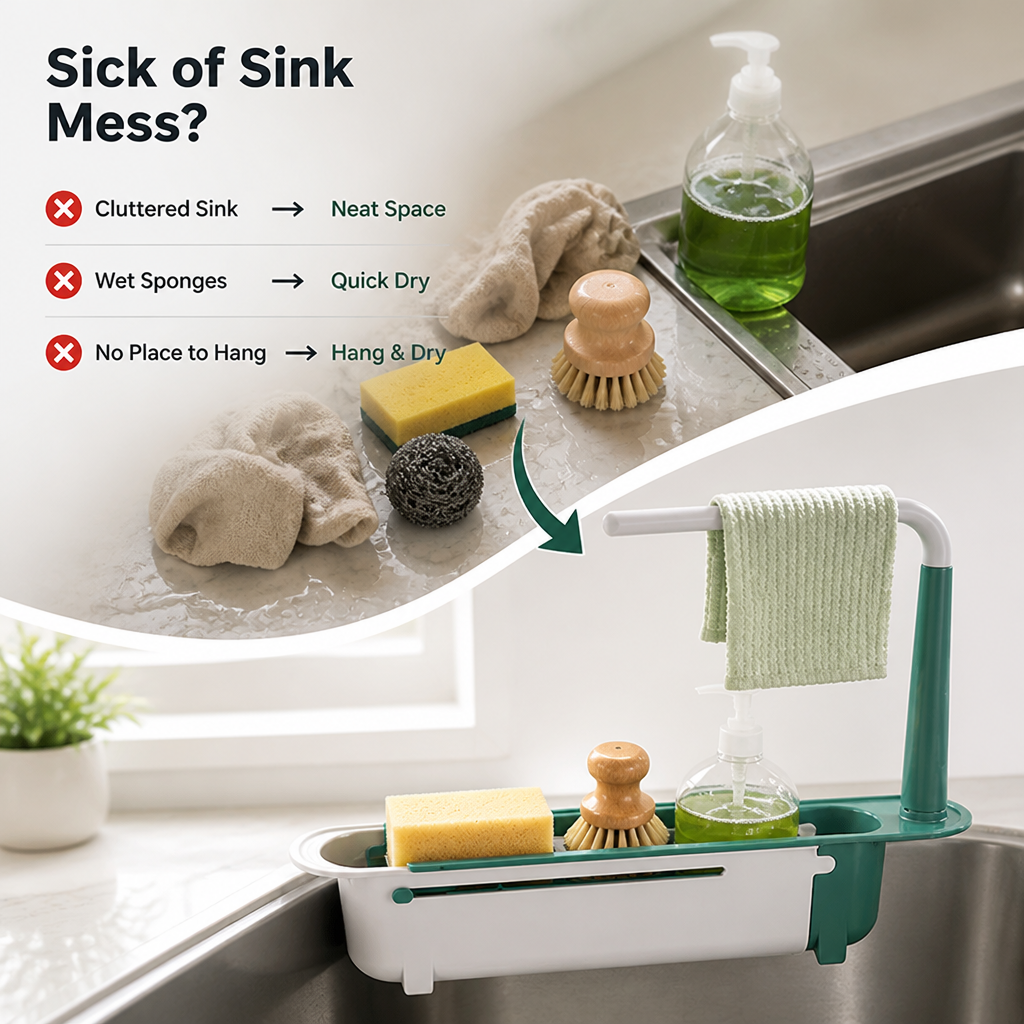 RamoraNest™ — Turn Sink Clutter into Calm, Crisp Order Instantly