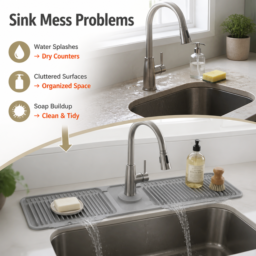 SlipGuard™ — Keep Your Counters Dry and Your Sink Spotlessly Organized Every Day