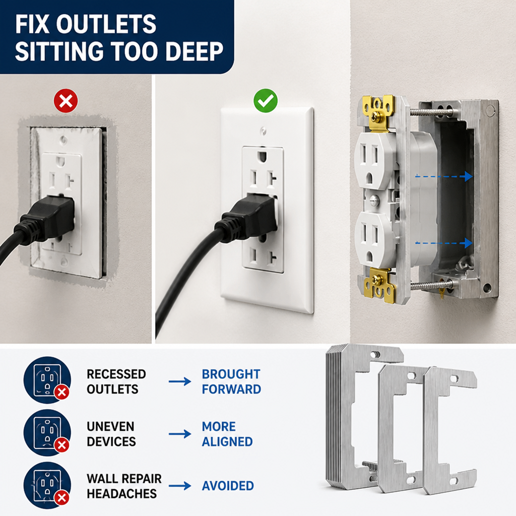 FlushAlign™ — Give Recessed Outlets a Cleaner, More Finished Look Without Reworking the Wall