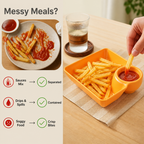 FlavoNest™ 2-in-1 Dip Plate — Keep Every Bite Crisp, Sauces Perfect, and Mealtime Mess-Free