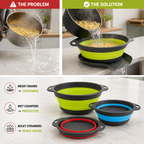 SwiftNest™ 3-Piece Collapsible Colander Set — Instantly Clear Your Counters and Cook with Complete Control