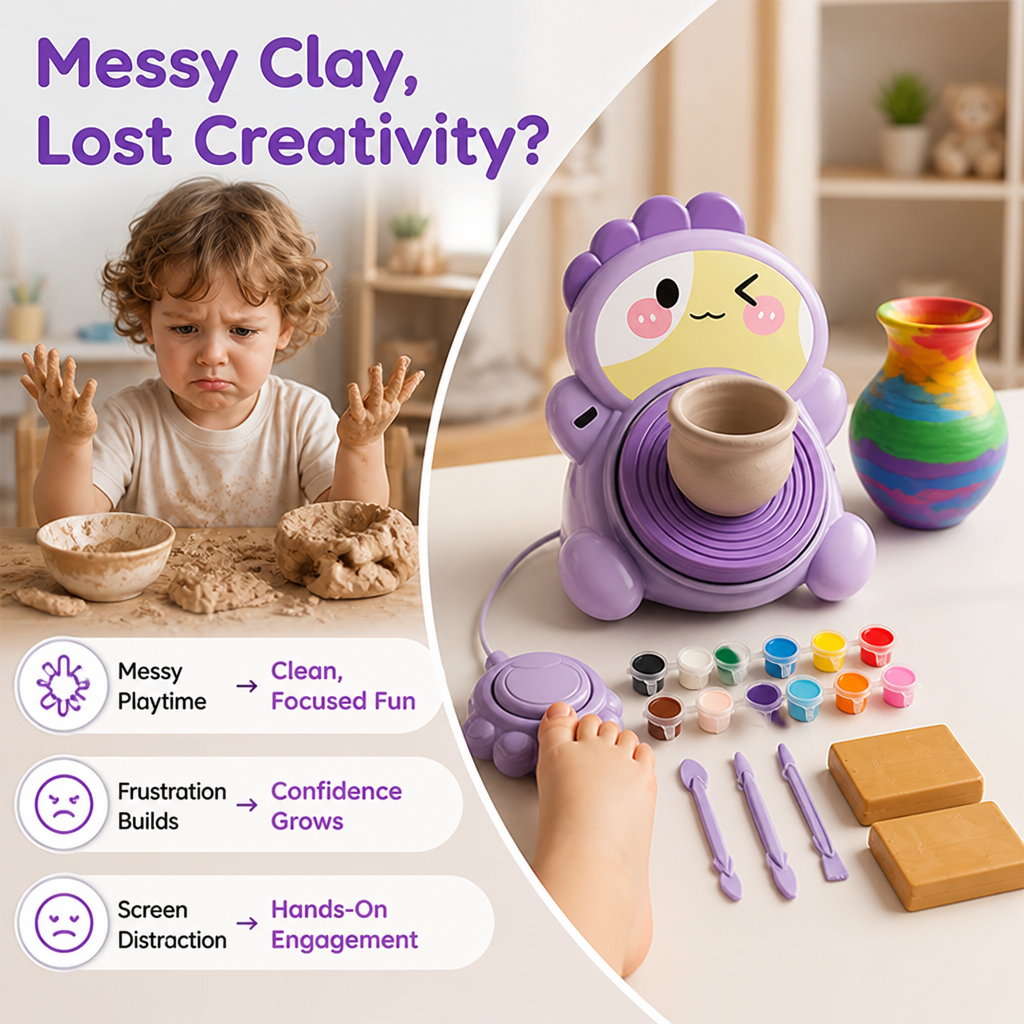 SilkSpin™ Clay Studio — Unlock Your Child’s Creative Confidence with Every Spin and Splash