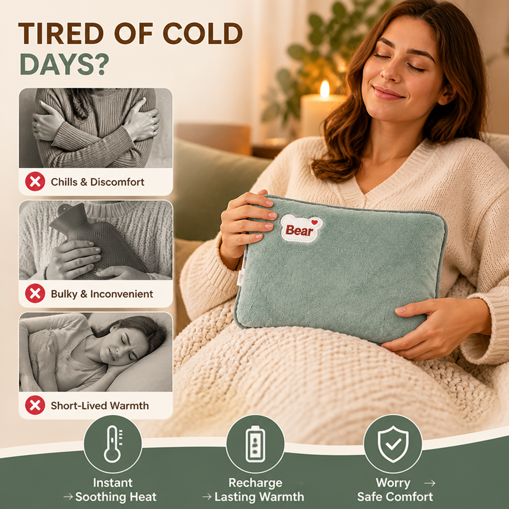 WarmEase™ — Wrap Yourself in Safe, Soothing Warmth Anytime, Anywhere