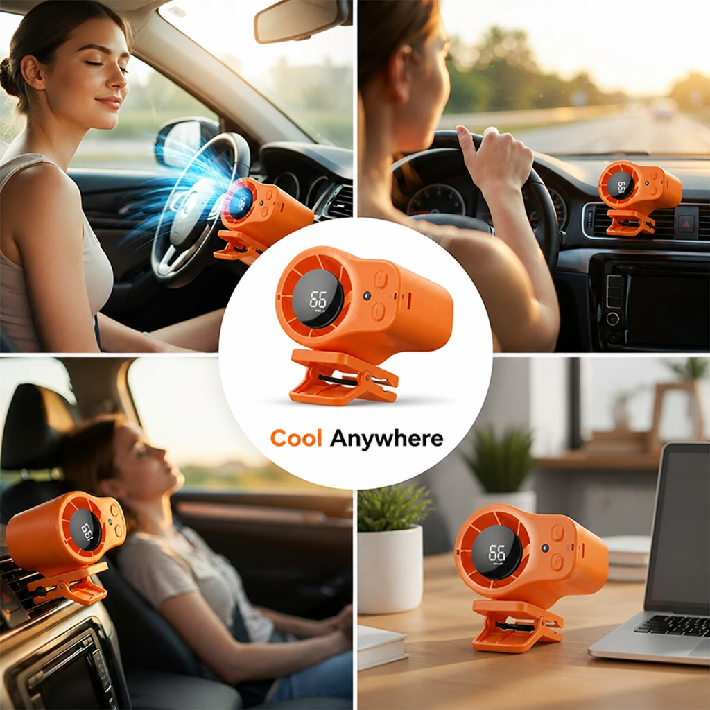 Brezzlo™ — Stay Cool on Every Drive With a Quiet, Hands-Free Breeze
