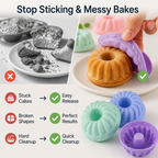 FlexiBake™ Silicone Donut Cups — Bake Perfect Mini Treats Without the Fuss or Mess (3pieces)