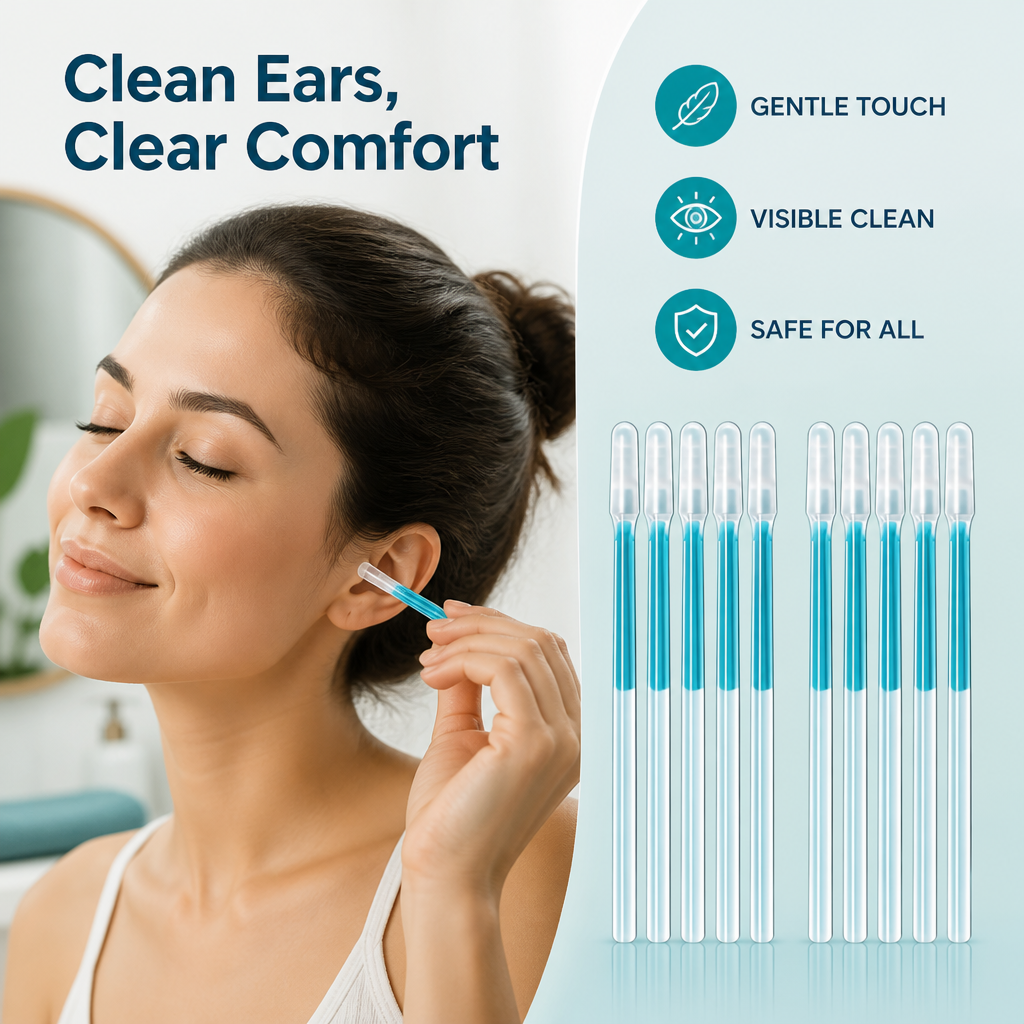 ClearSense™ Ear Care Sticks — Experience Gentle, Visible Clean That Keeps Your Ears Fresh and Confident Every Day