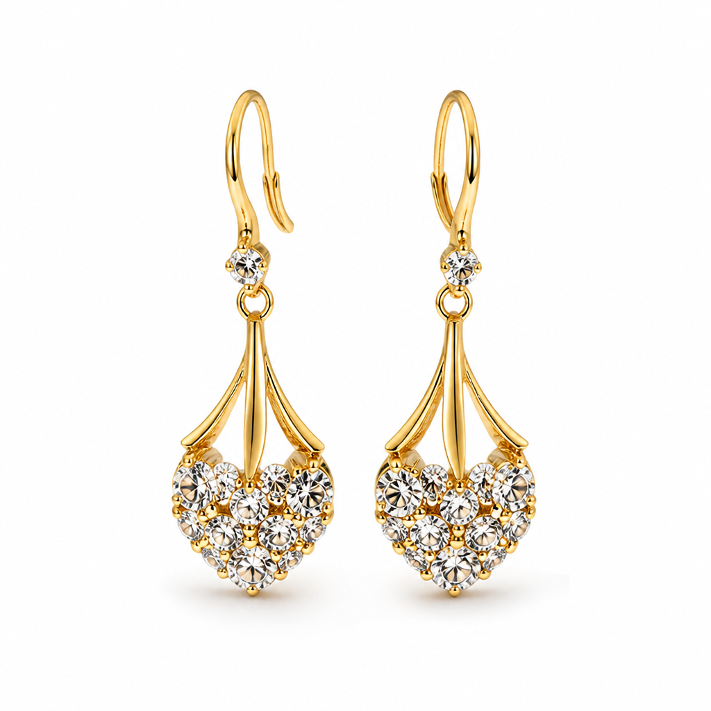 RadiantAura™ Diamond Heart Earrings — Ignite Endless Sparkle and Captivate Every Room